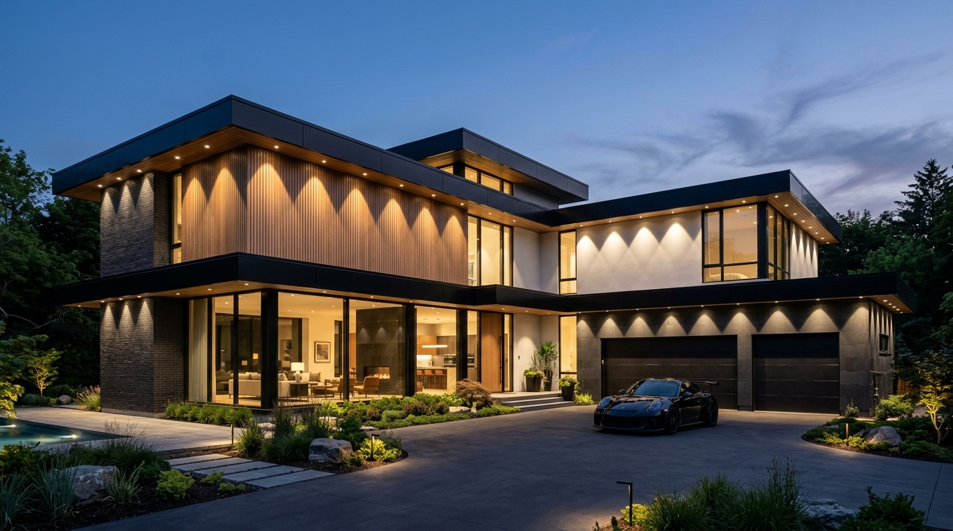 Great Falls Modern Villa Govee Downlights