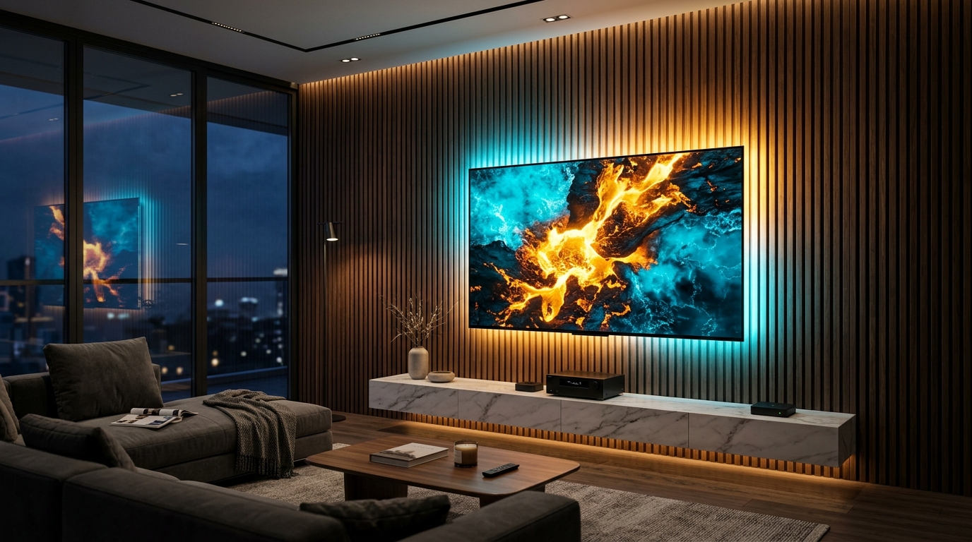McLean Living Room Media Wall Govee DreamView