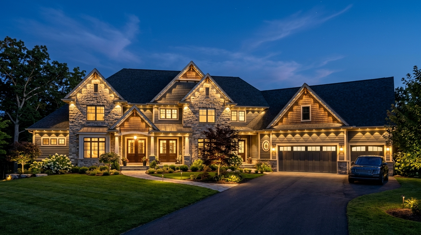 Potomac Georgian Estate Govee Eaves Lighting